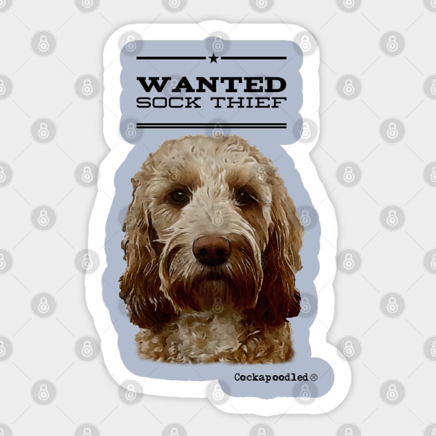 Cockapoo / Doodle Dog Sock Thief Sticker by WoofnDoodle 